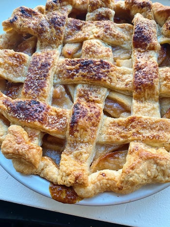 a homemade apple pie