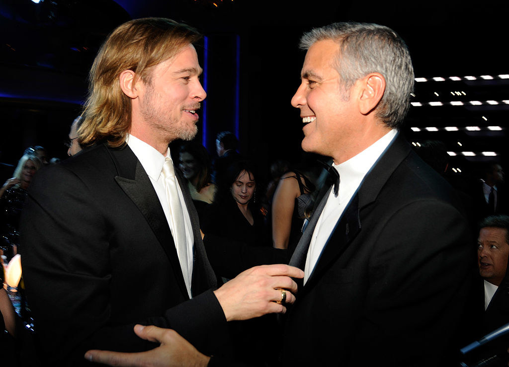 Brad Pitt and George Clooney in the audience at the 17th Annual Critics&#x27; Choice Movie Awards at Hollywood Palladium on January 12, 2012 in Hollywood, California