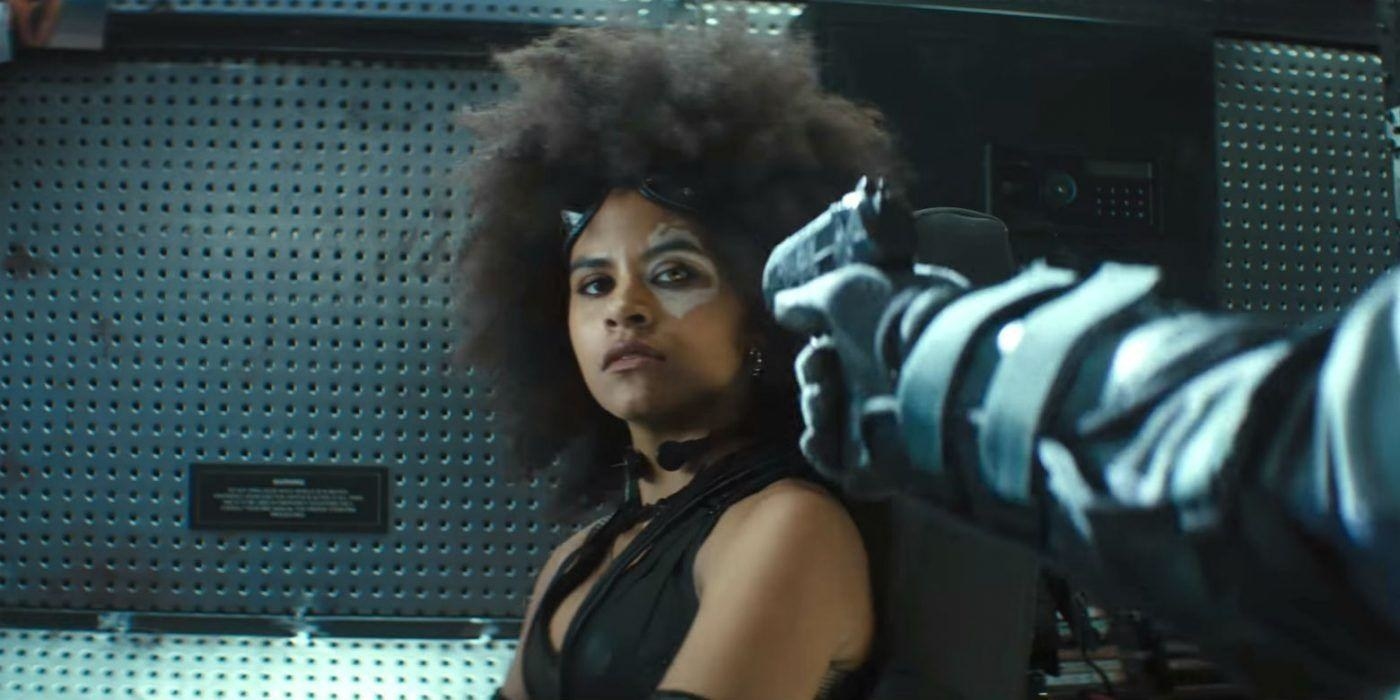 Beetz with a gun pointed at her in the film