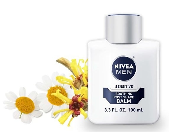 An image of a bottle of sensitive soothing post shave balm