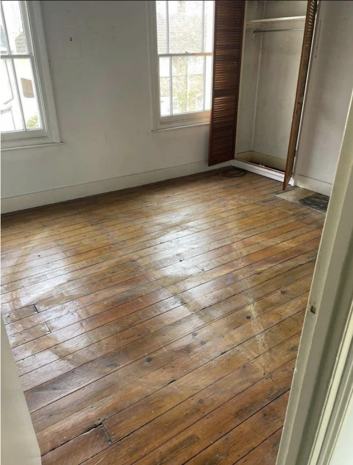 a pentacle burned into the wood floor