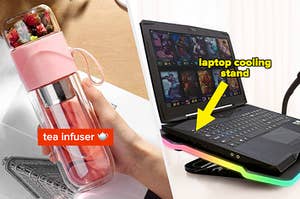 A tea infuser and a laptop cooling stand