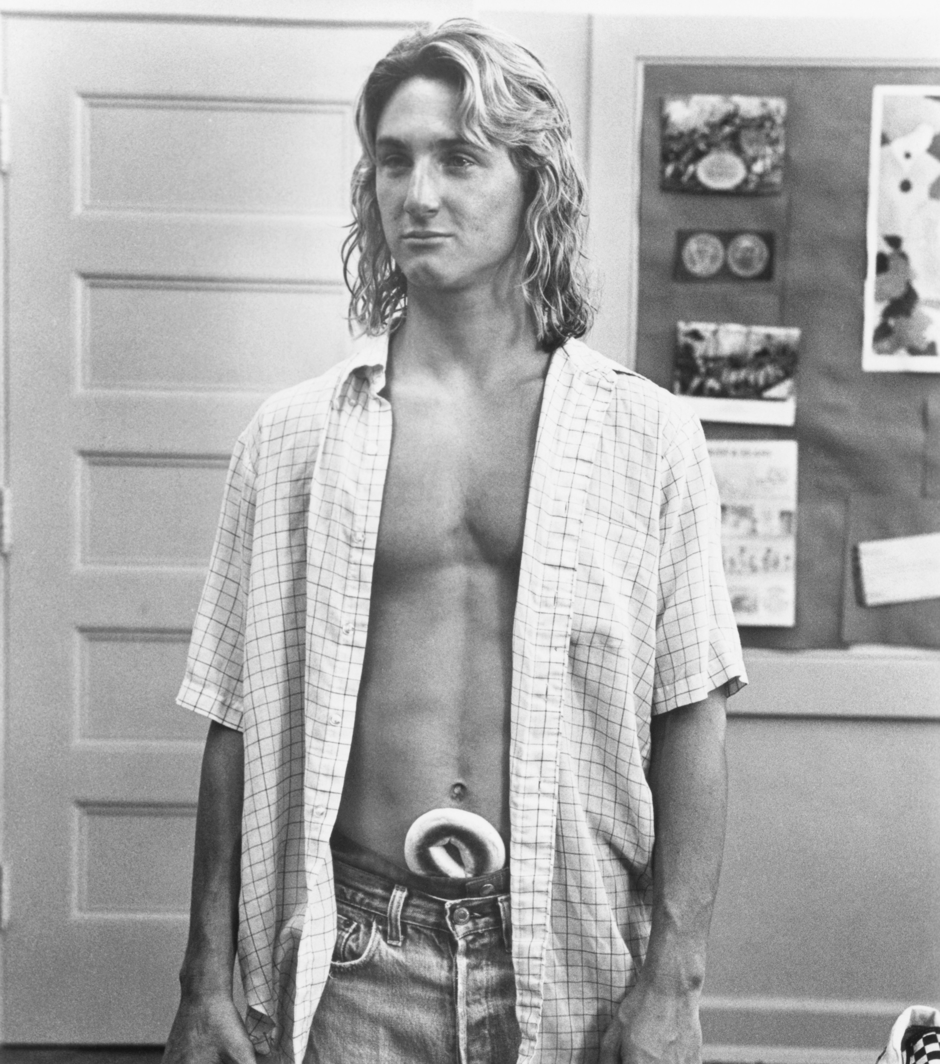 Sean Penn as Jeff Spicoli is pictured on the set of &quot;Fast Times at Ridgemont High&quot; in 1981