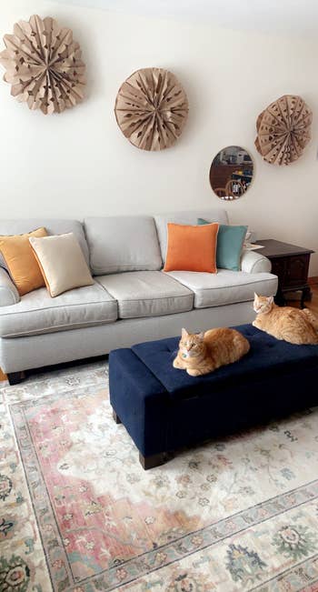 a reviewer photo of the cushions on a couch