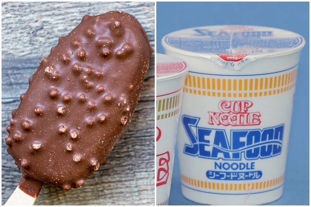 こんなところに置いたん誰！？」カップヌードルの待ち時間、上にのせ