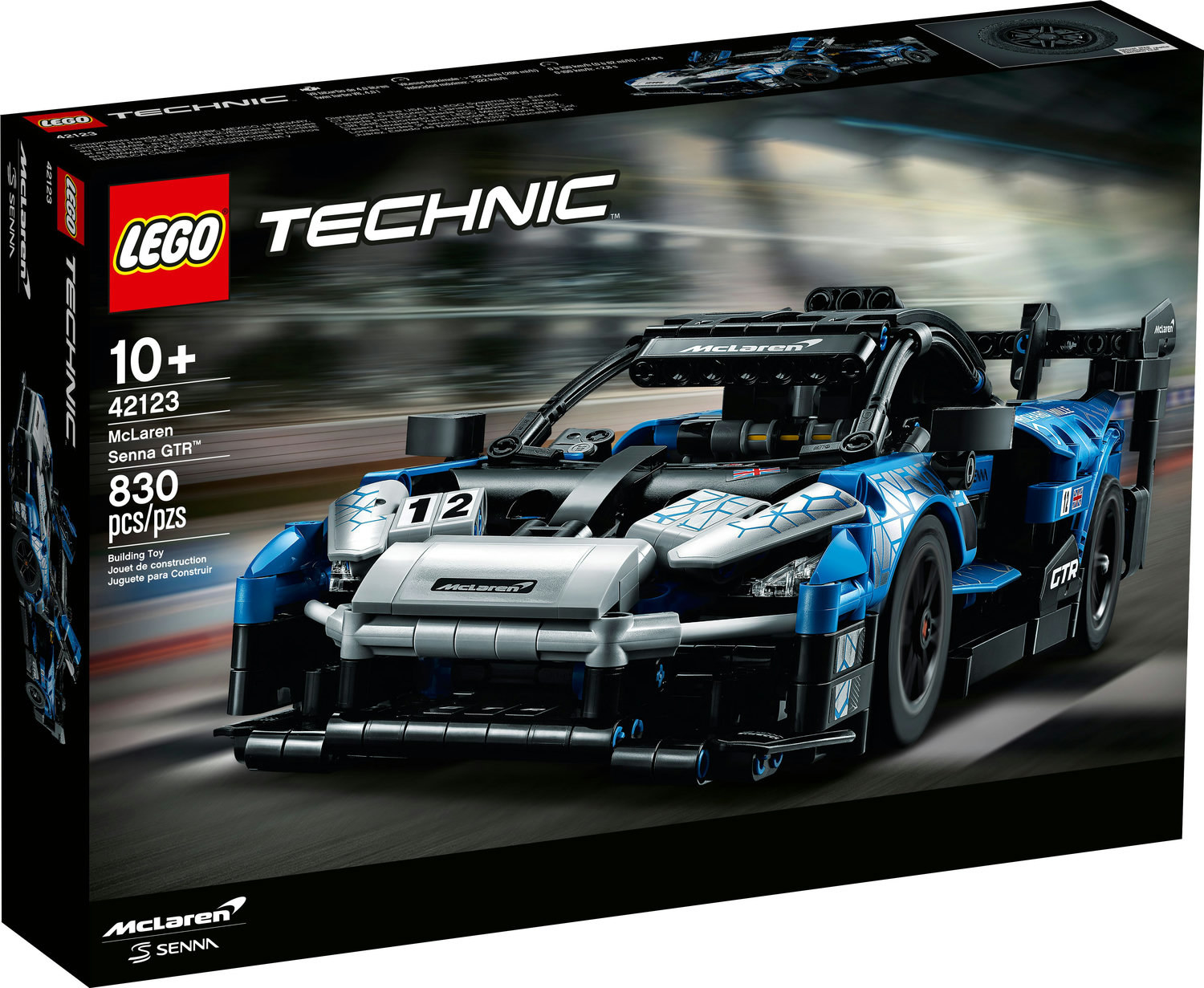 An image of a car LEGO building set with 830 pieces in total