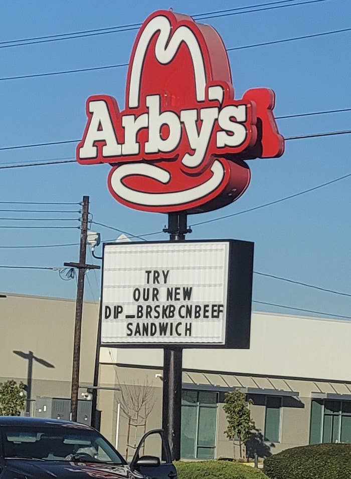 Arby&#x27;s sign that is unintelligible