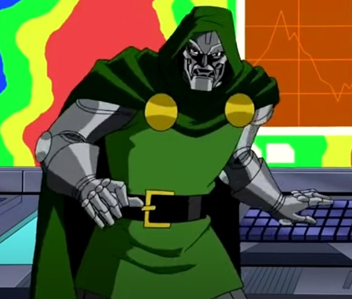 Dr Doom looking back at someone as he is about to use his control board