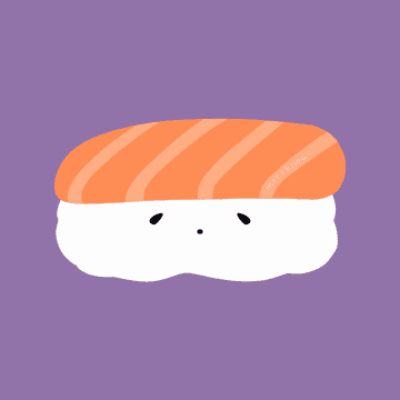 An animated piece of sushi
