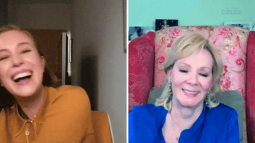 Hannah Einbinder and Jean Smart laughing