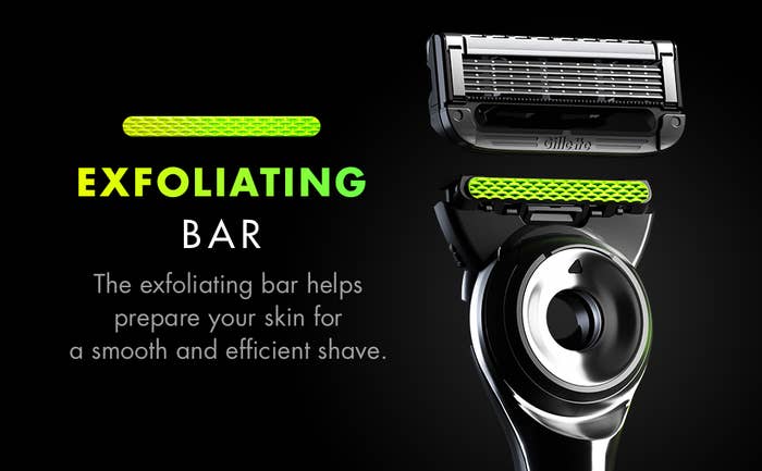 A close-up of the Gillette razor head