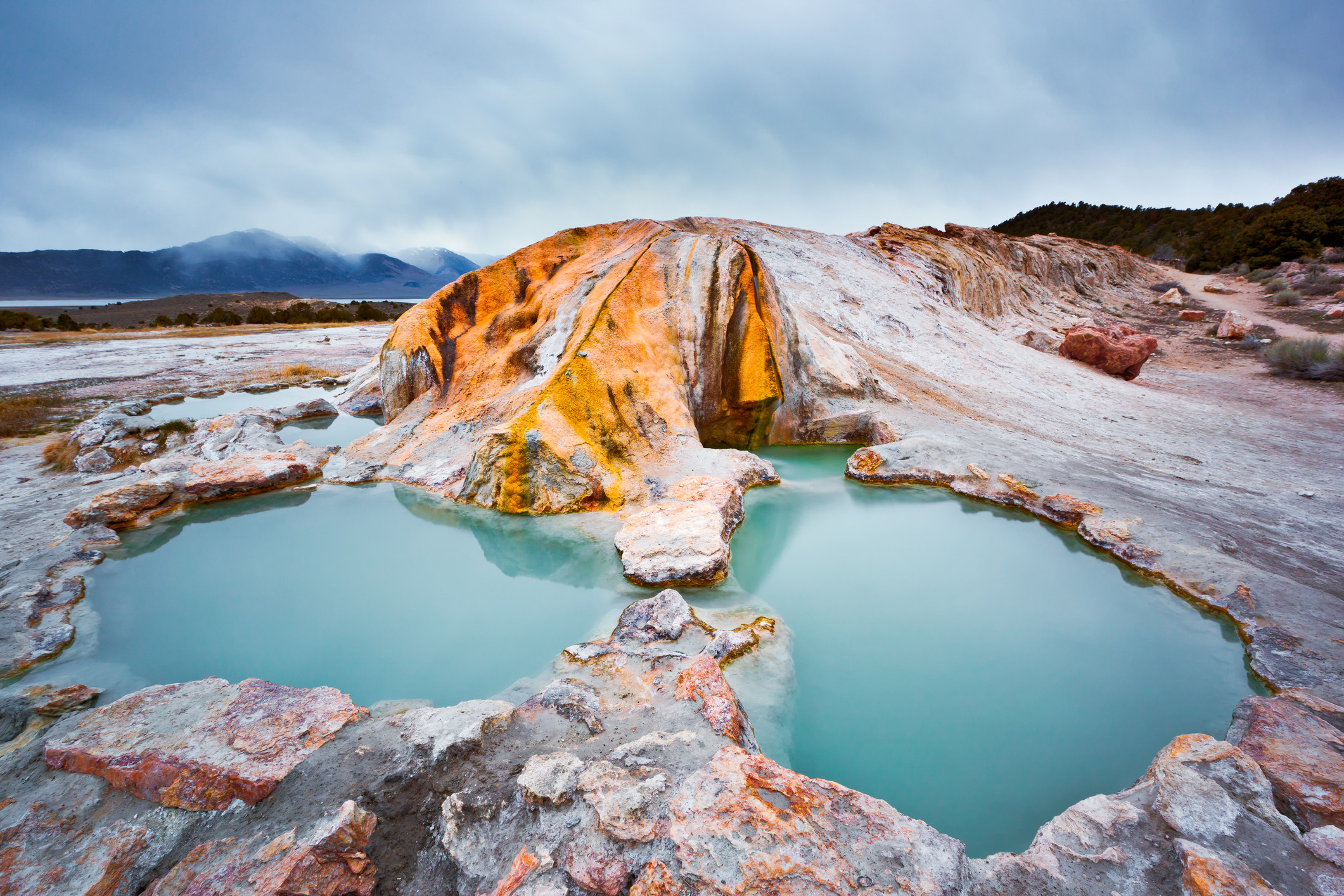 Small pools surrounded by rock.