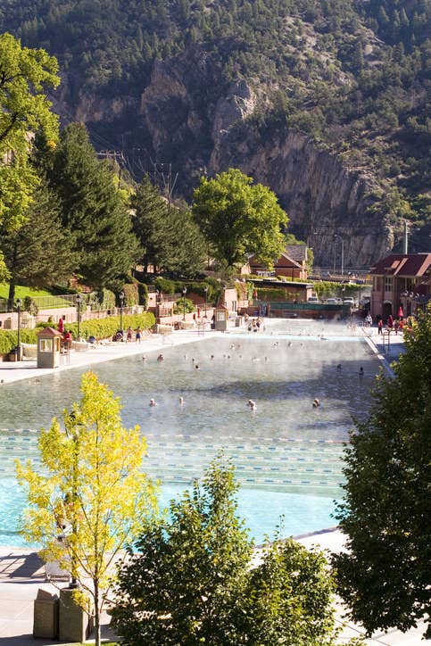 Hot springs in a canyon.
