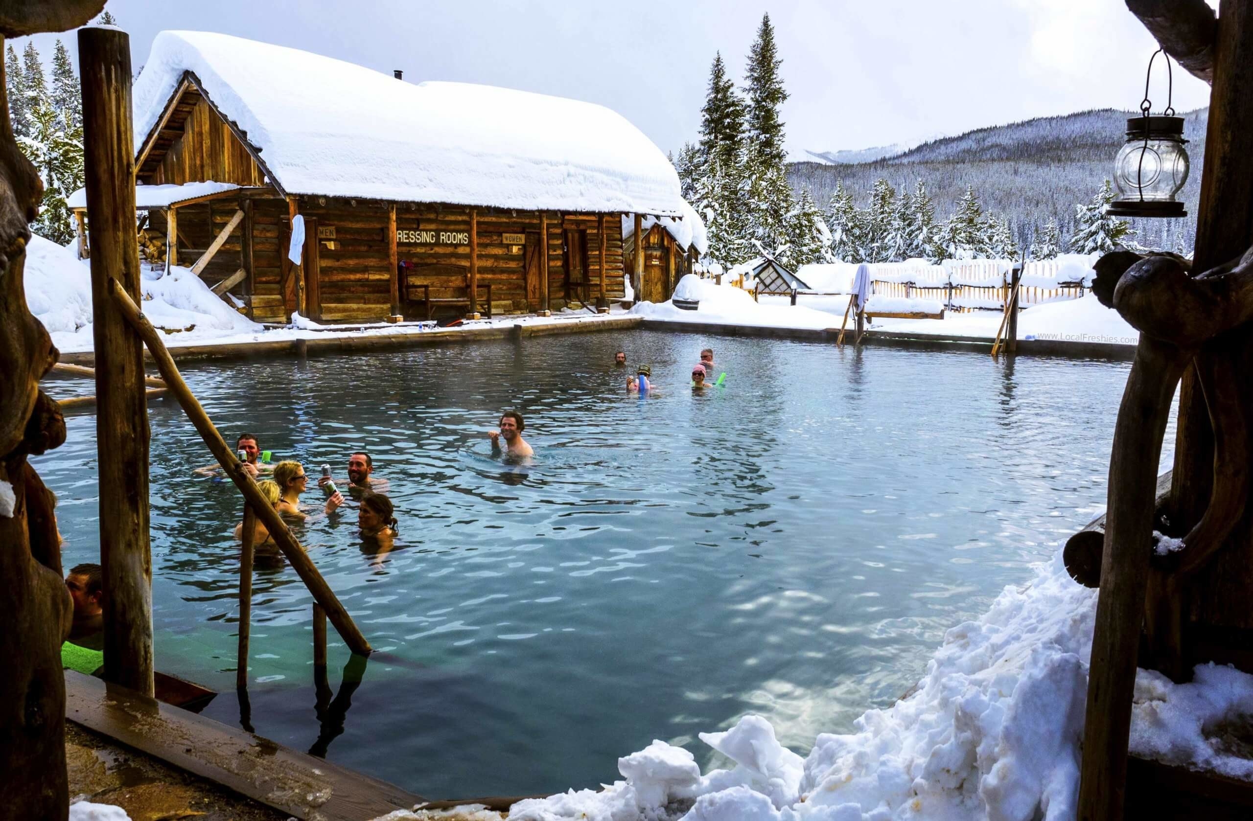 Hot springs during winter.