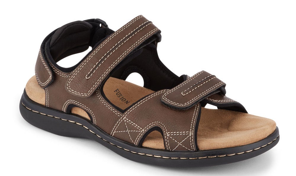 An image of a pair of outdoor sport sandal shoes with a memory foam insole