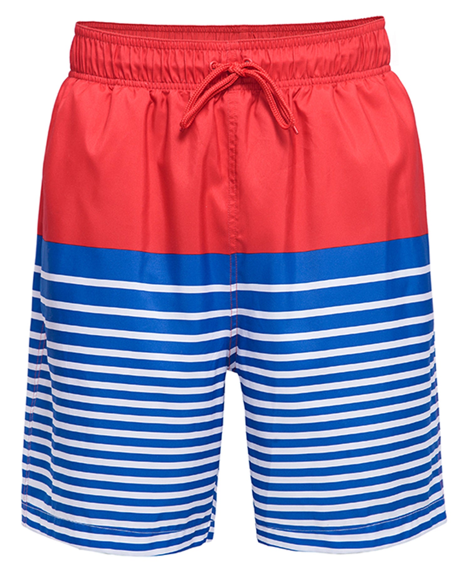 An image of a pair of men&#x27;s swim shorts with a nautical-inspired print