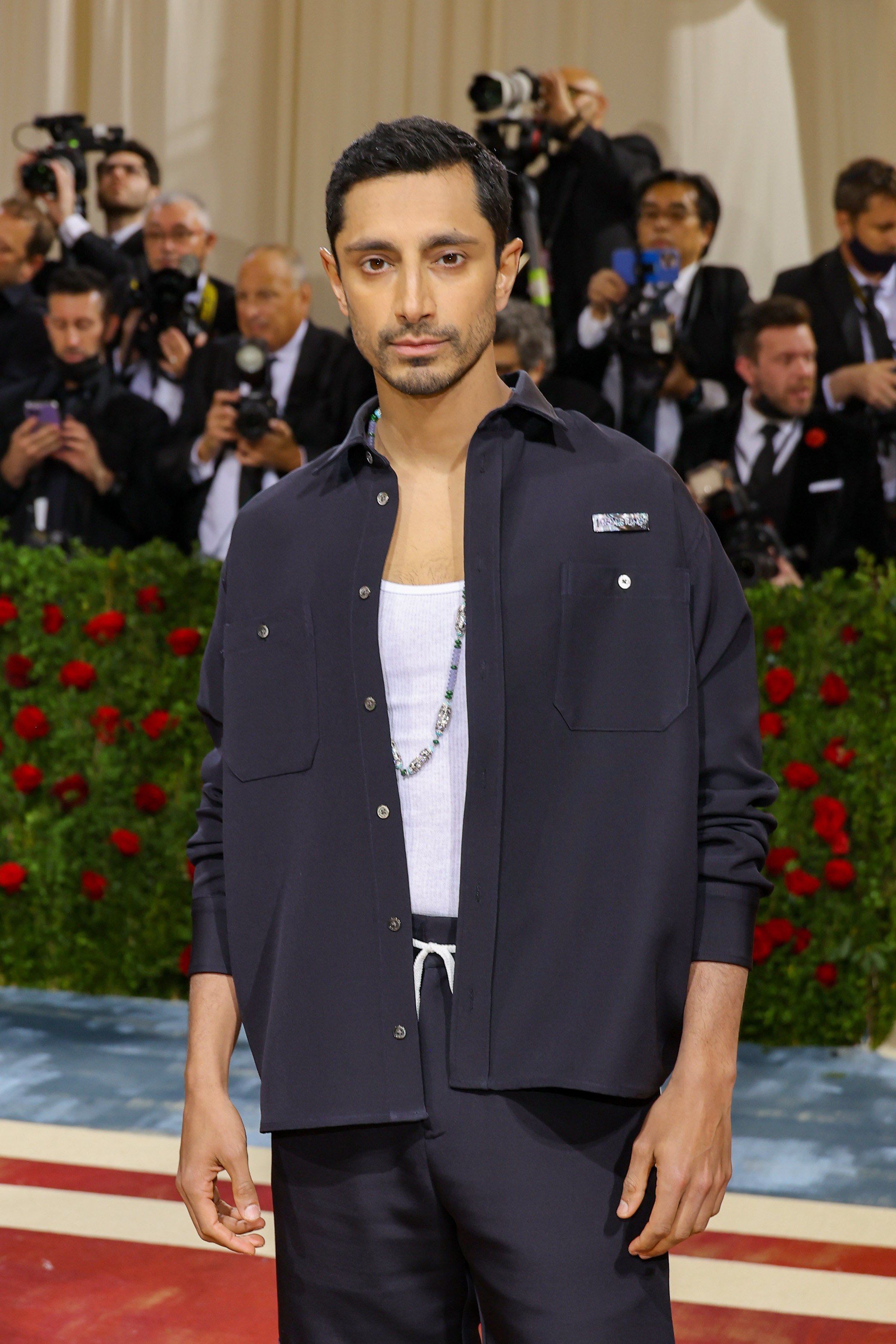 Ahmed on the red carpet with a casual matching outfit