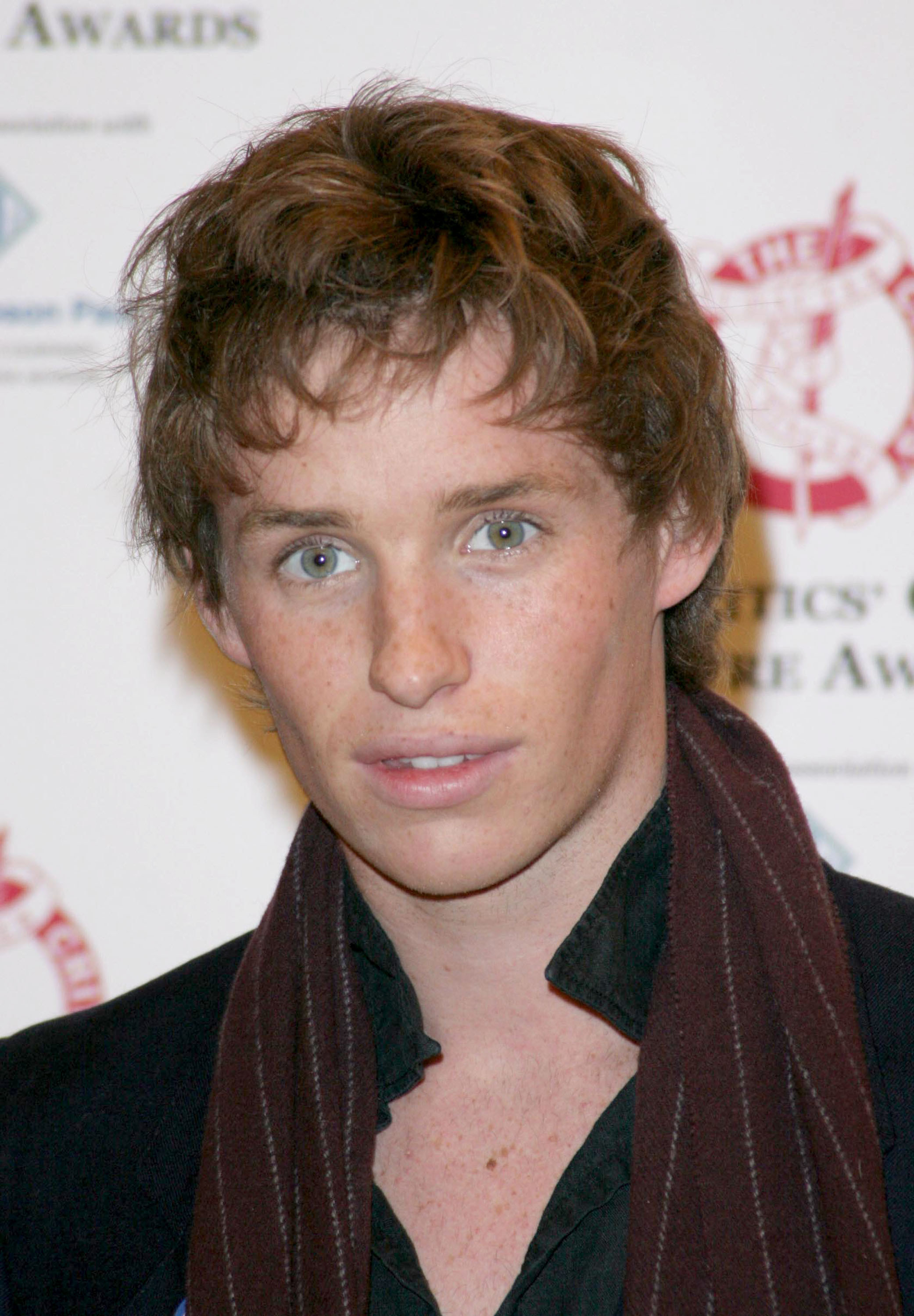close up of Redmayne in a scarf
