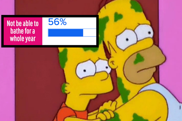 Homer and Bart Simpson hug each other while covered in goo
