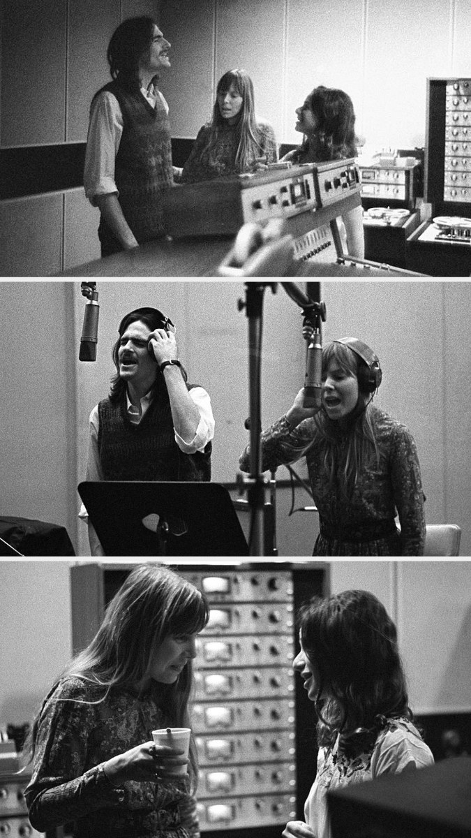 King, Taylor, and Mitchell in the studio recording Will You Love Me Tomorrow