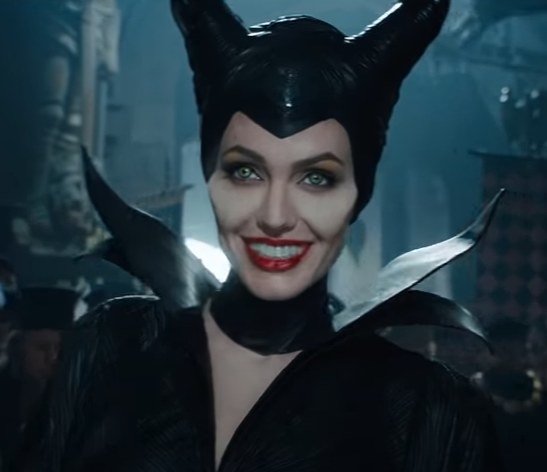 Angelina Jolie as Maleficent smiling at someone