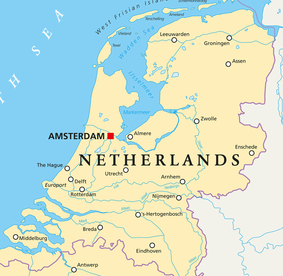 нидерланды карта