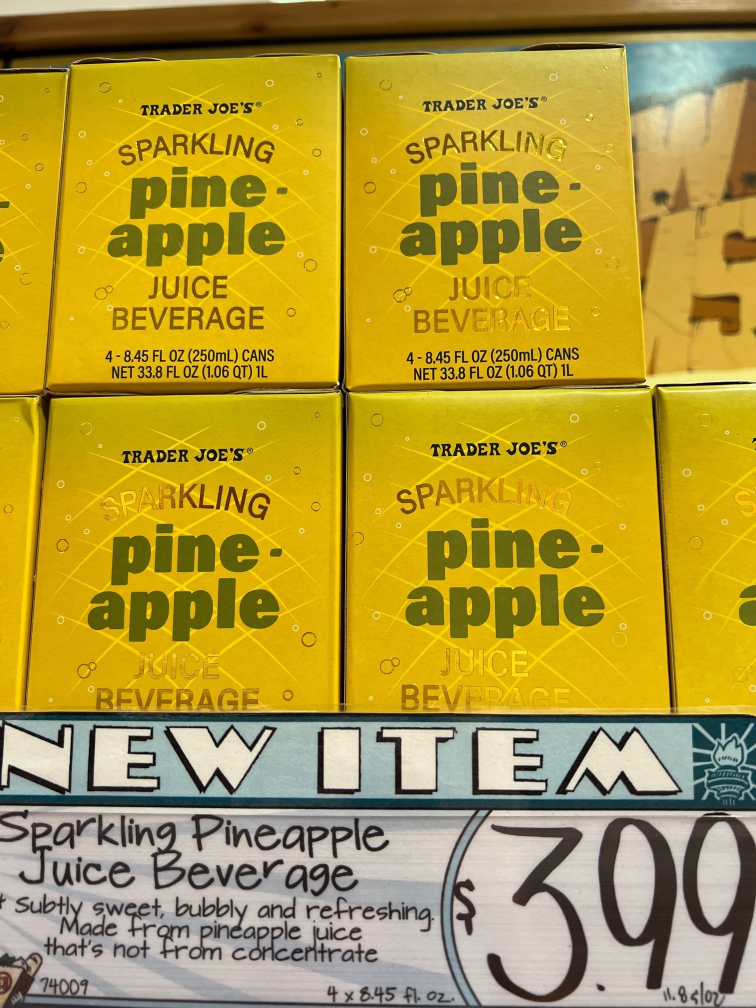 Boxes of Sparkling Pineapple Juice