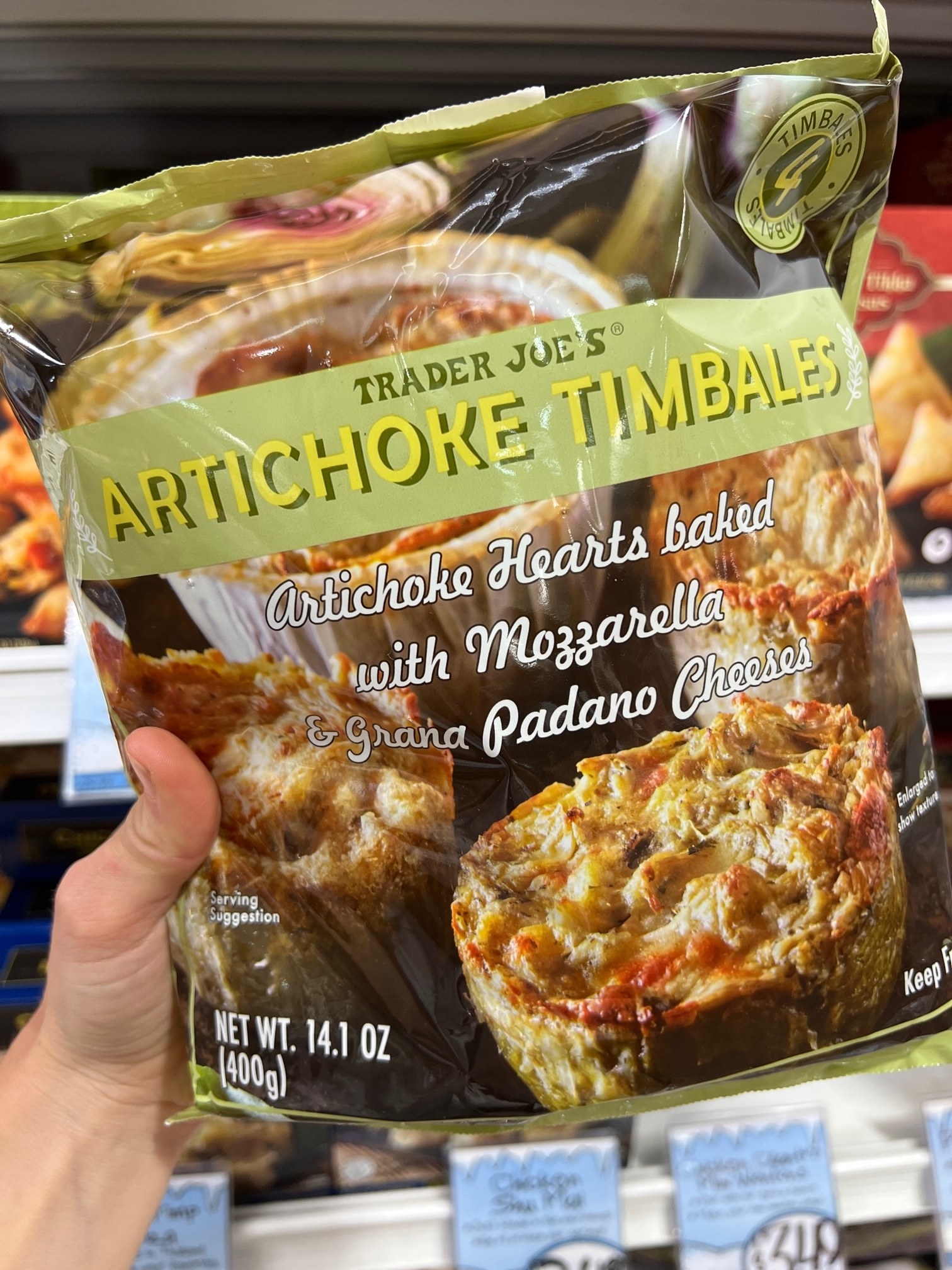 A bag of Artichoke Timbales