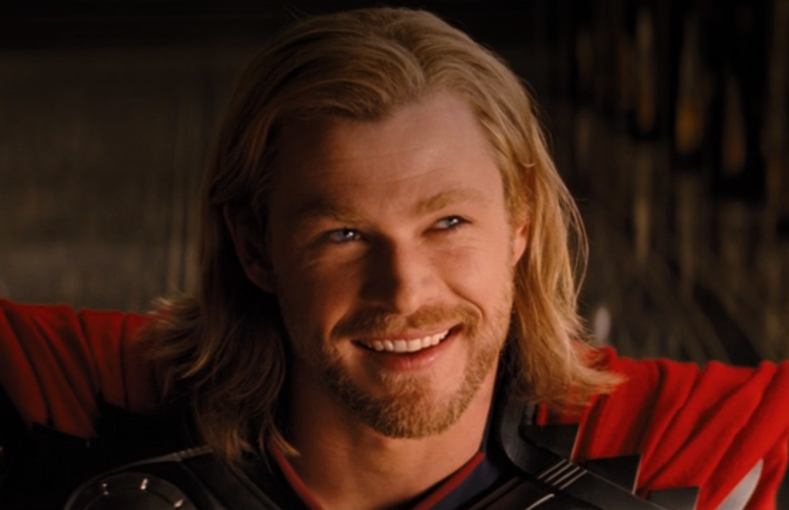 Chris Hemsworth as Thor smiles in a scene from 2011&#x27;s &quot;Thor&quot;