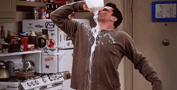 Joey drinking milk directly from the jug in &quot;Friends&quot;