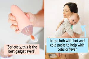feeder on the left and burp cloth on the right