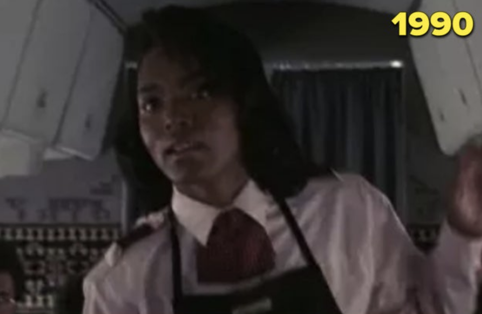 Angela Bassett as a flight attendant