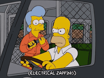 Homer is shocked by a tazer in &quot;the Simpsons&quot;