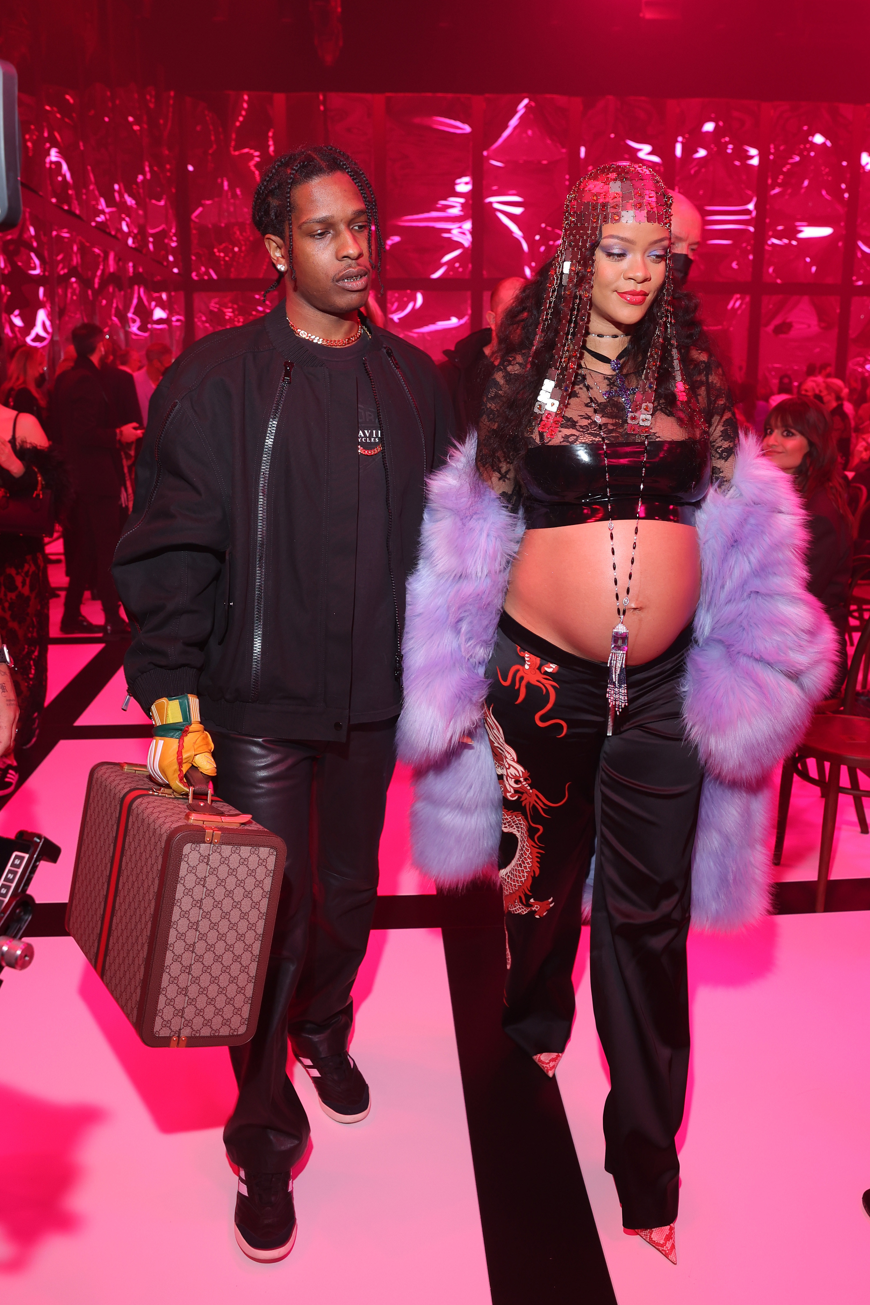 ASAP and Rihanna walking through an event