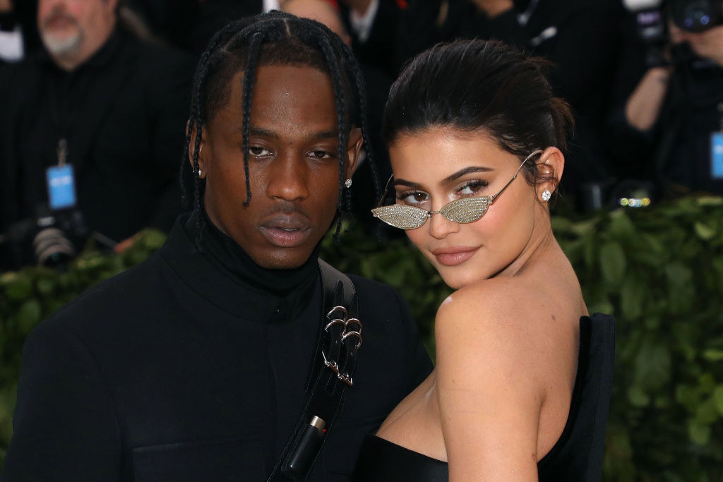 Headshot of Travis and Kylie on the Met Gala stairs