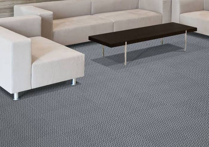 Blue peel and stick carpet tiles