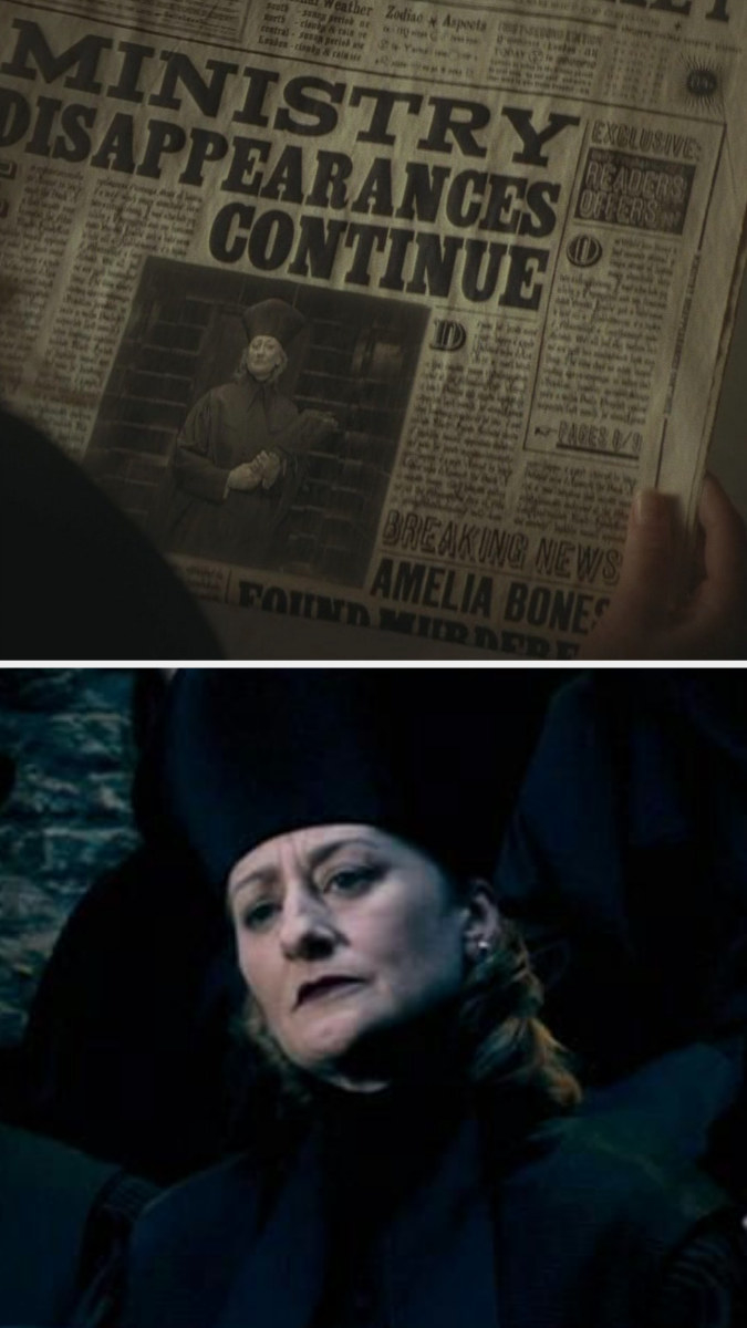 Amelia Bones defending Harry Potter in &quot;Order of the Phoenix&quot;