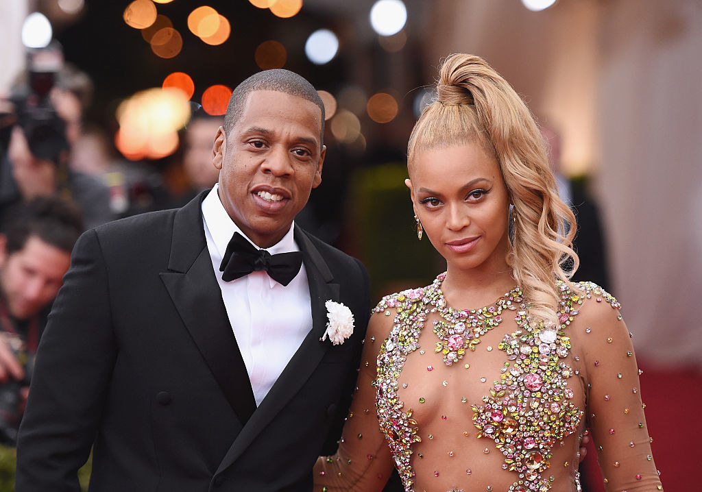 Jay-Z and Bey on a red carpet