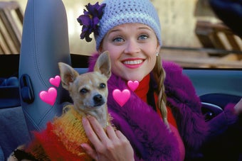 elle woods and bruiser from legally blonde