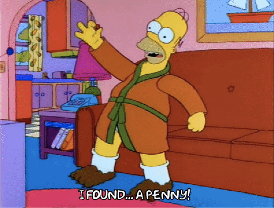 Bart Simpson saying &quot;I found a penny!&quot;
