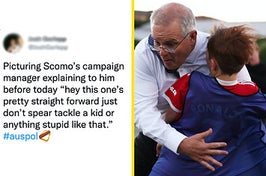 "Yeah, okay, ScoMo decked a kid. But what about him grabbing the poor fucker in a bear hug right after?"