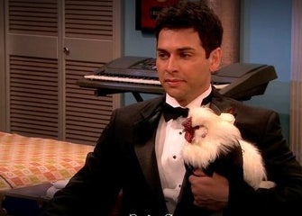 Esteban Ramírez is holding onto a chicken