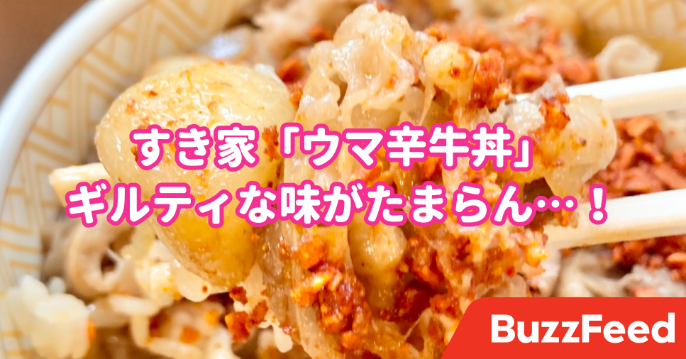絶妙な辛さがたまんねぇ〜！すき家「ウマ辛牛丼」にんにくゴロッゴロで