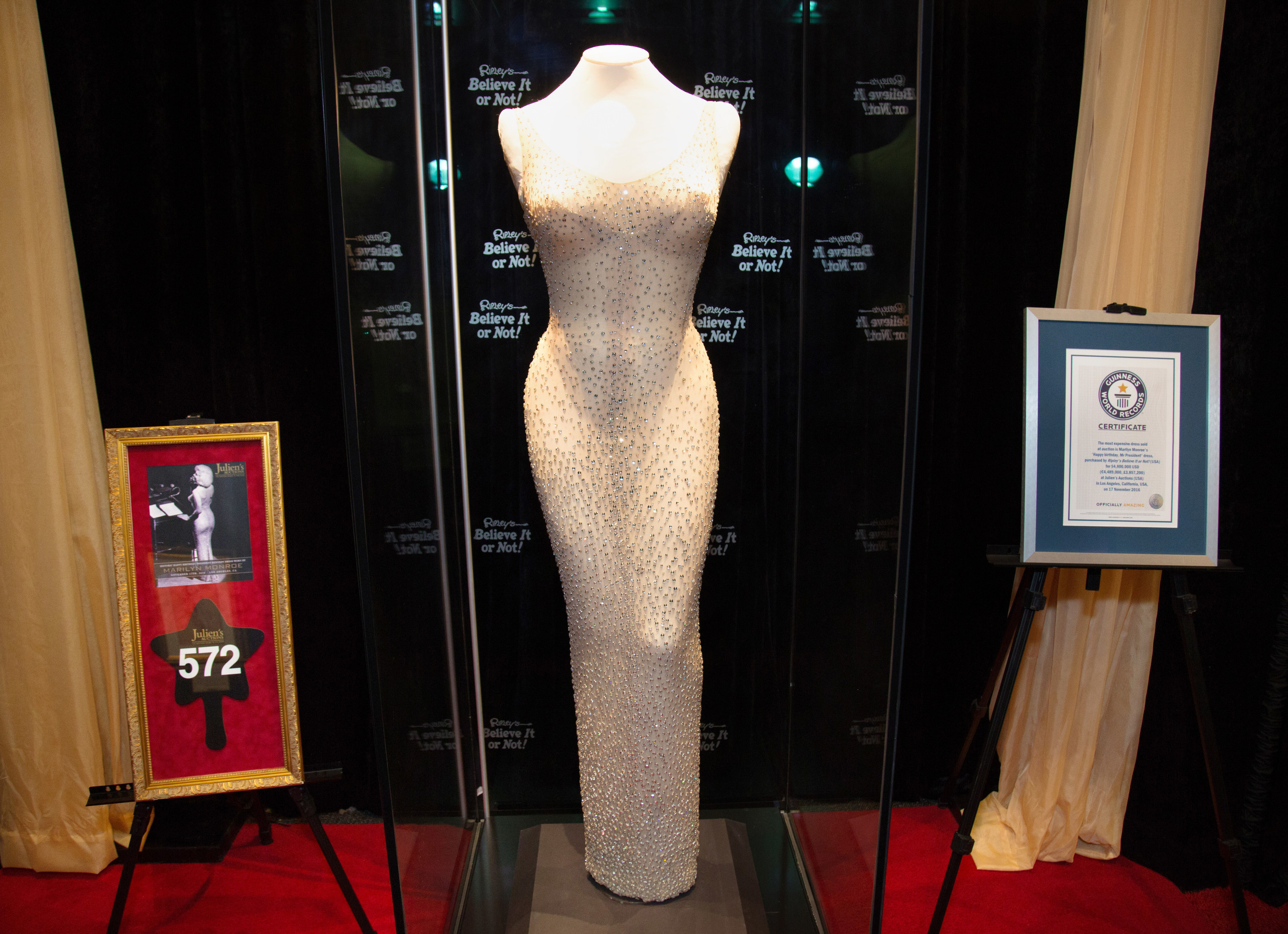&quot;Happy Birthday, President Kennedy&quot; Dress Worn by Marilyn Monroe at Ripley&#x27;s Believe It or Not