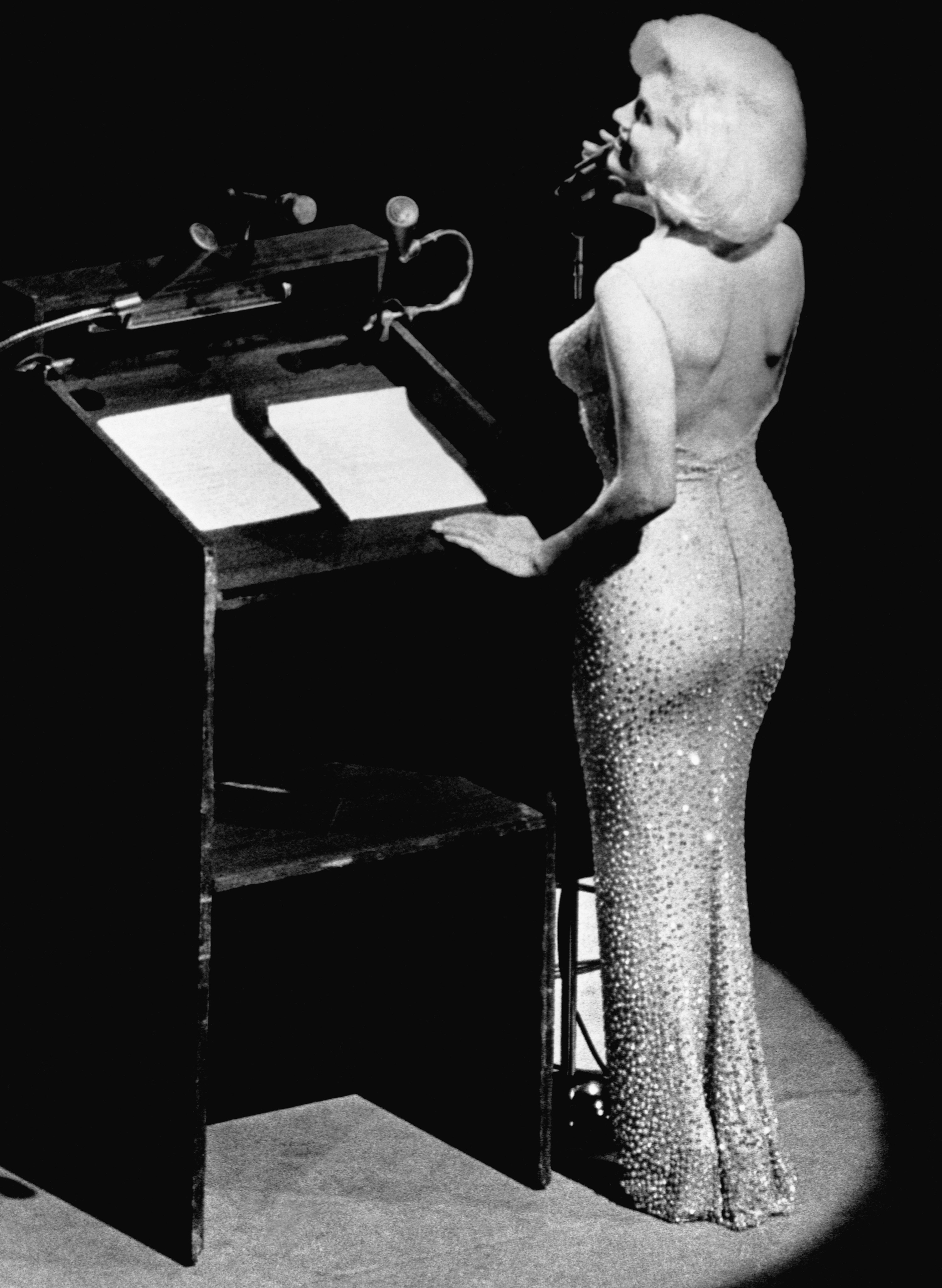 Marilyn Monroe sings &quot;Happy Birthday&quot; to President John F. Kennedy at Madison Square Garden