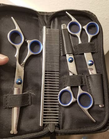 reviewer photo of the grooming kit