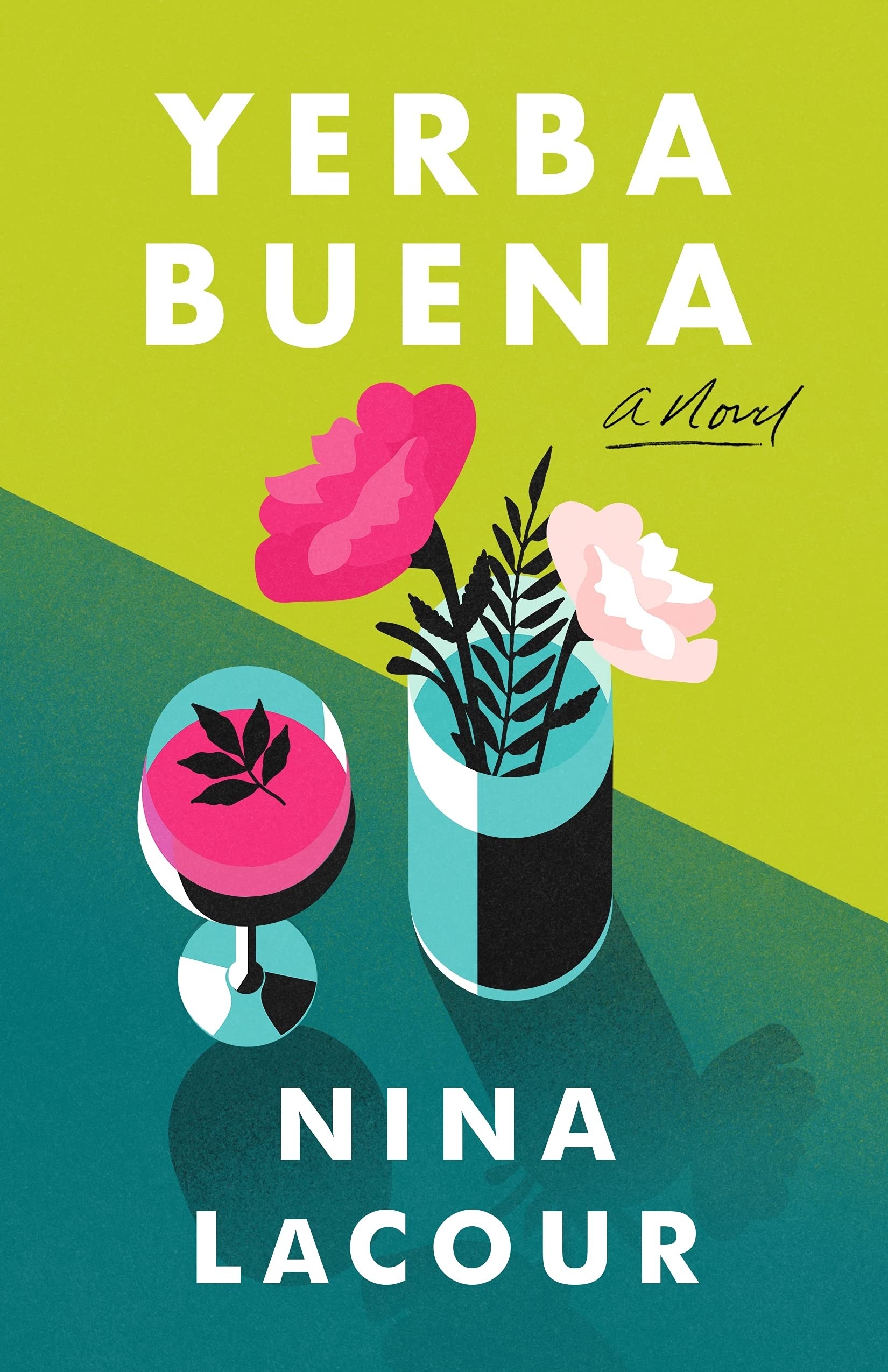 &quot;Yerba Buena&quot; cover illustrating a vase of flowers and a glass of wine on a table