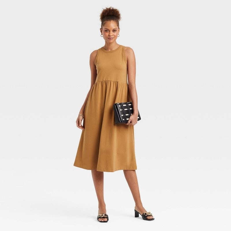 the dress in camel