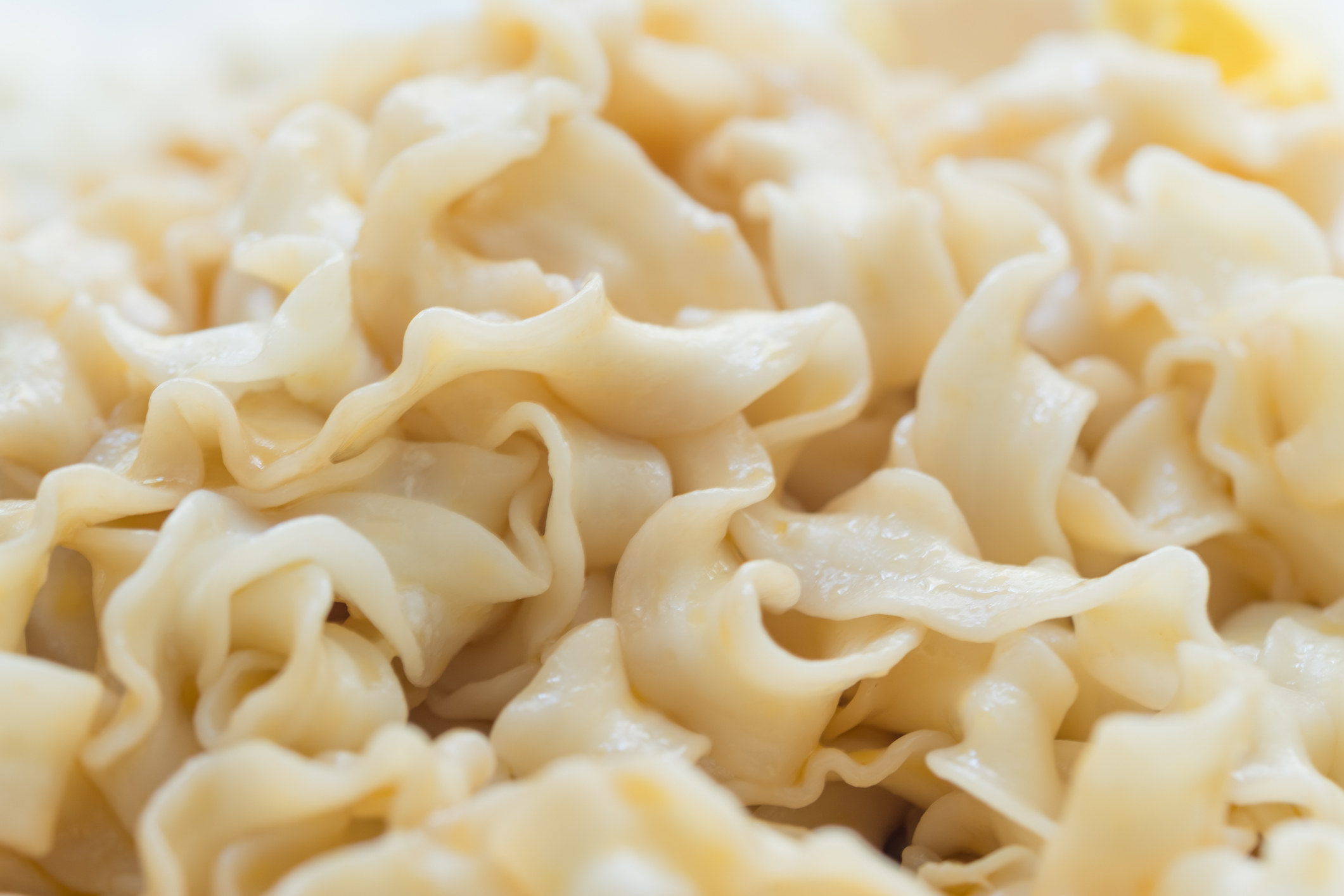 An up-close view of mushy noodles