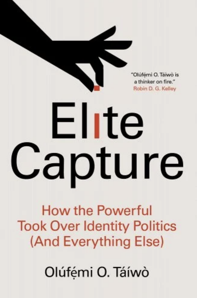 &quot;Elite Capture&quot; cover with an illustration of a hand reaching to grab the dot over the &#x27;i&#x27;